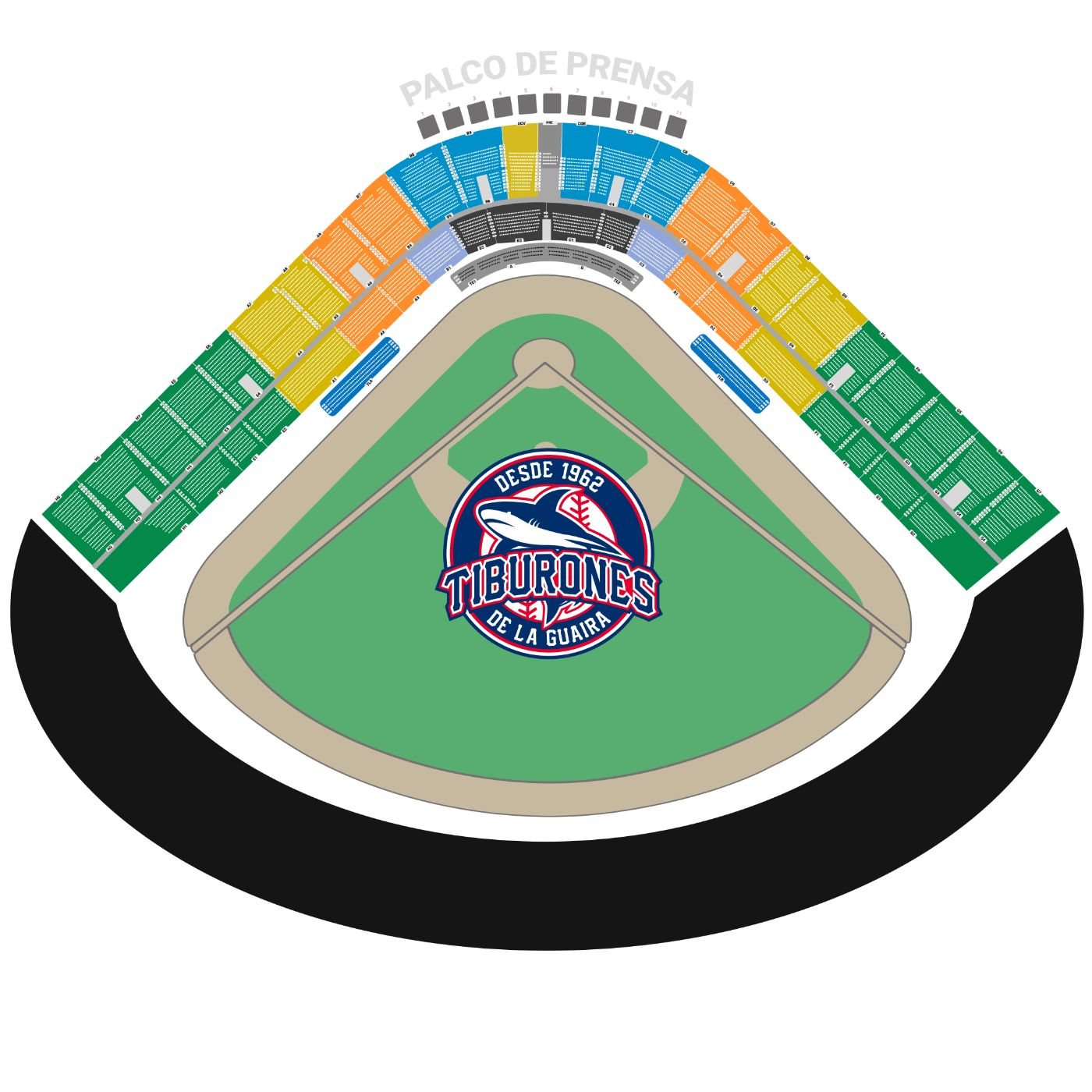 Seating map — Estadio Universitario de Caracas
