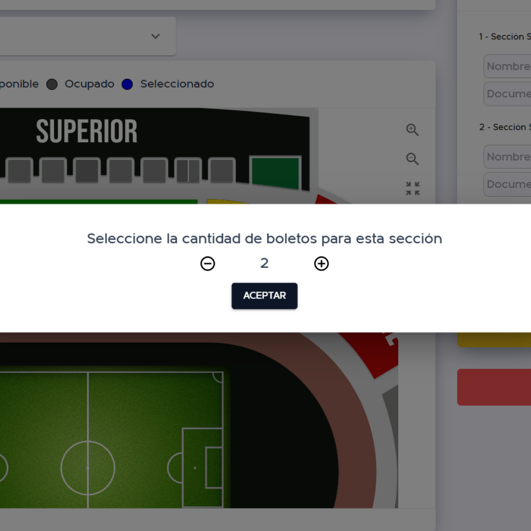 Pueblo Nuevo Stadium sample interface — view 3