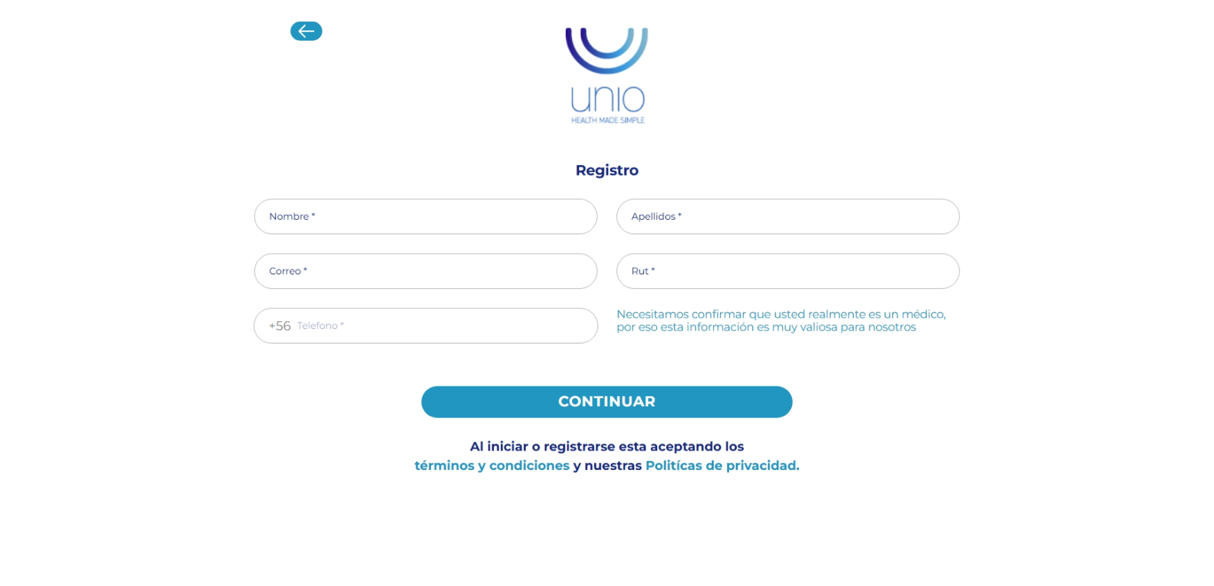 UNIO sample interface — view 6